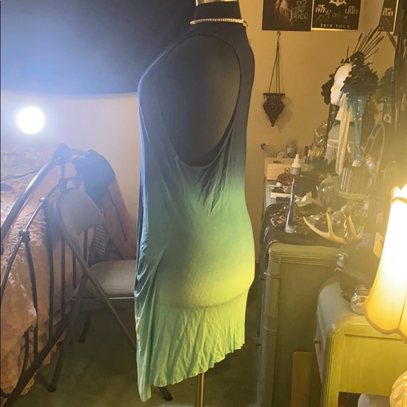 Ombré Blue turquoise asymmetrical tunic! - Picture 3 of 6